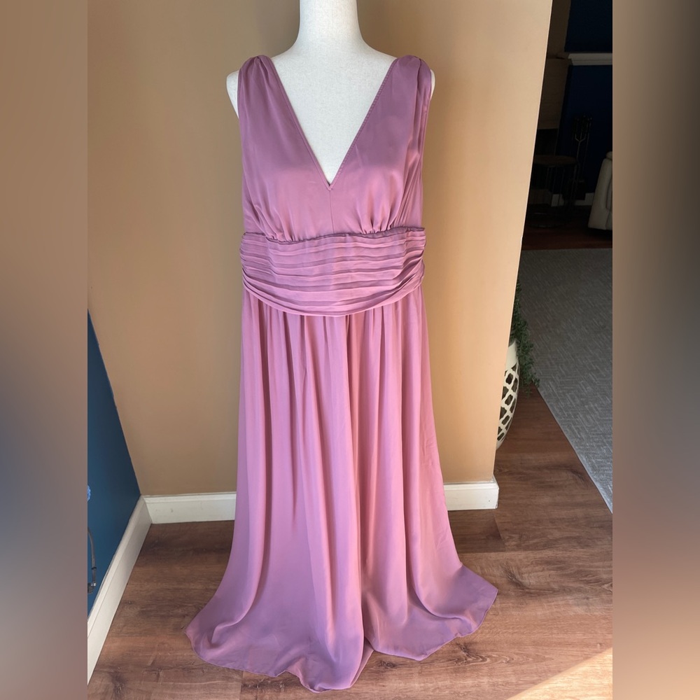 Everpretty Empire Ruched Waist Maxi Formal Prom HOCO Dress 18 Chiffon Pink NWT